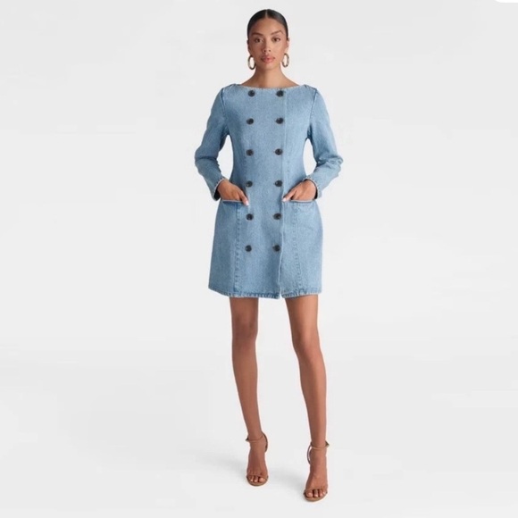 KBB by KAHLANA Dresses & Skirts - KBB by KAHLANA Women’s ‘The Tuxedo Mini Dress’ Vintage Wash- Size 0 (NWT)